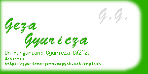 geza gyuricza business card